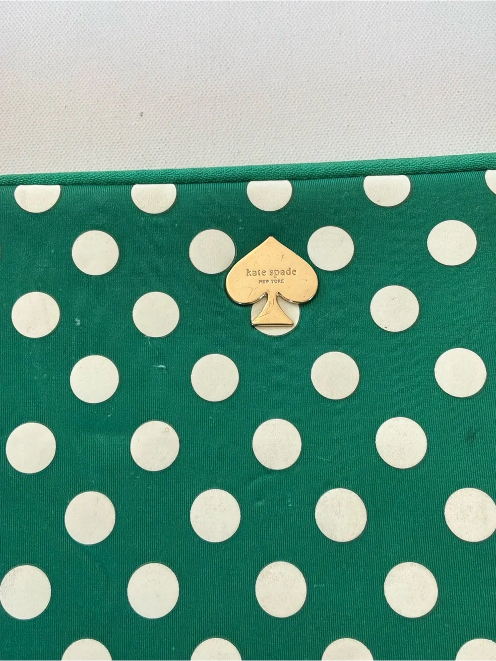 Kate Spade New York Green White Polka Dot Padded Tablet Sleeve E-Reader Case